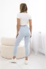 Legginsy prążkowane błękitne