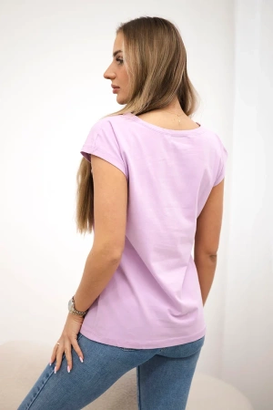 Bluzka z nadrukiem ust fioletowa