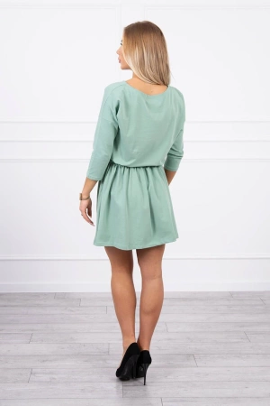 Sukienka z cekinową kieszonką ciemno miętowa