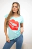 Bluzka z nadrukiem ust miętowa
