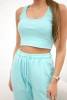 Komplet top+spodnie miętowy