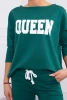 Komplet z nadrukiem Queen ciemny zielony
