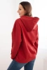 Bluza damska pętelkowa bawełniana z kapturem i kieszenią kangurką bordowa