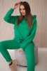 Komplet ocieplany z bluzą wiązaną u dołu zielony