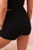 Spodenki damskie bawełniane z gumką i wiązanie w pasie czarne
