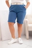 Spodenki damskie bawełniane Plus Size z paskiem jeansowe