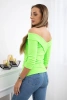 Bluzka z dekoltem V zielony neon