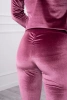 Komplet welurowy z marszczeniem z tyłu ciemny różowy