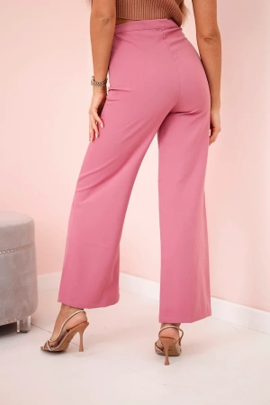 Spodnie z szeroką nogawką ciemno różowe