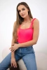 Bluzka body na ramiączkach różowy neon