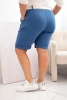Spodenki damskie bawełniane Plus Size z paskiem jeansowe
