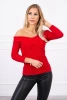 Bluzka z dekoltem V czerwona