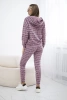 Komplet z nadrukiem ciemny różowy