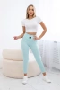 Legginsy prążkowane miętowe