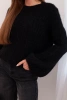 Sweter damski z moheru z bufiastymi rękawami czarny