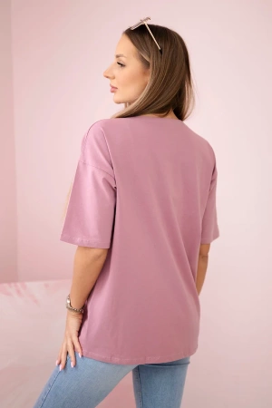 Bluzka z nadrukiem Magic ciemny różowy