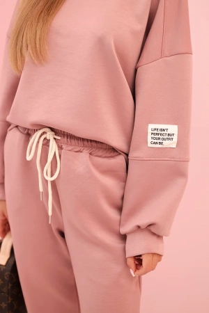 Komplet bluza + spodnie masełko ciemny różowy