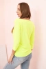 Bluzka damska z dekoltem w łódkę żółty neon