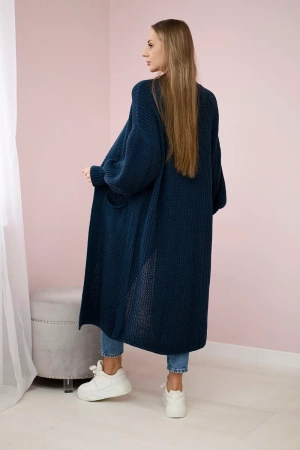 Sweter długi kardigan granatowy