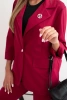 Komplet damski Punto elegancka marynarka i spodnie bordowy