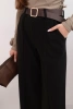 Spodnie damskie eleganckie z paskiem i szeroką nogawką czarne