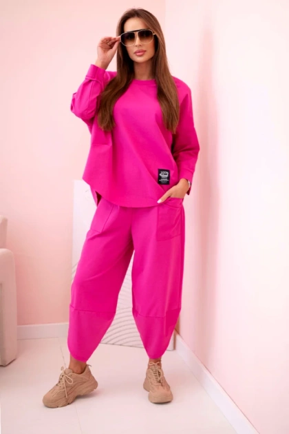 Komplet new punto bluza + spodnie różowy