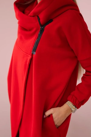 Bluza z krótkim suwakiem czerwona