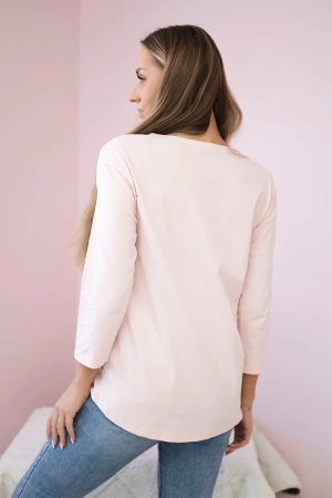 Bluzka z nadrukiem Star Style pudrowy róż