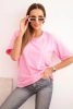Bluzka damska bawełniana o klasycznym kroju jasno różowa