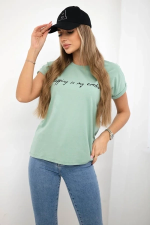 Bluzka Shopping is my cardio ciemno miętowa