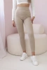 Spodnie leginsy w prążek beżowe