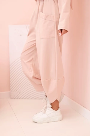 Komplet new punto bluza + spodnie ciemny pudrowy róż