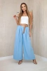 Spodnie z paskiem i szeroką nogawką niebieskie