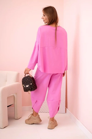 Komplet new punto bluza + spodnie jasny różowy