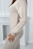 Sweter Sukienka w prążek ciemny beżowy