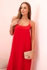 Sukienka długa na ramiączka czerwona