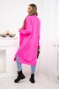 Sweter Kardigan splot warkocz różowy neon