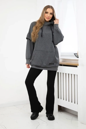 Bluza ocieplana z półgolfem grafitowa