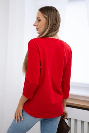 Bluzka z grafiką flamingów 3D czerwona