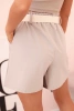 Spodenki damskie z wysokim stanem i paskiem ciemno beżowe