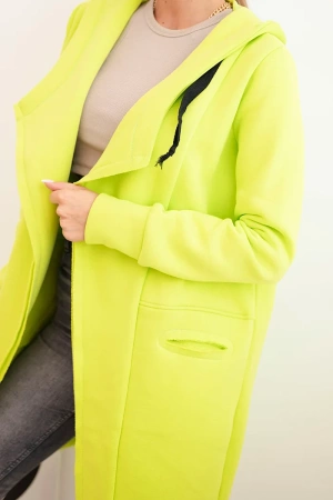 Narzutka ocieplana z kapturem pistacjowa