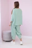 Komplet bawełniany bluza + spodnie ciemno miętowy