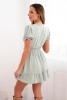 Sukienka z wiązanym dekoltem V ciemno miętowa