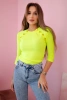 Bluzka z ozdobnymi guzikami żółty neon