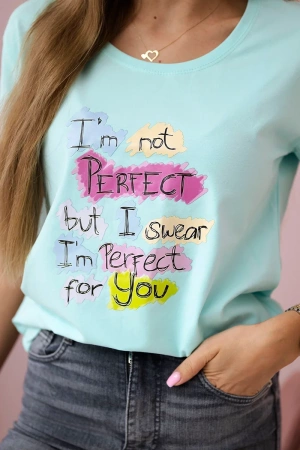 Bluzka z nadrukiem Perfect miętowa