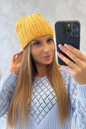 Czapka damska Rebeka K345 musztardowa