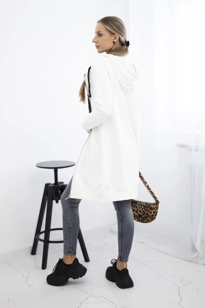 Bluza sukienkowa z kapturem ecru