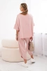 Komplet bawełniany bluzka + spodnie ciemny pudrowy róż