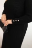 Sukienka swetrowa damska Plus Size z moherem czarna