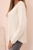 Sweter damska z wiskozą z dekoltem w serek jasno beżowy